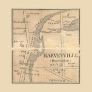 Harveyville, Huntington Township, Pennsylvania 1864 Old Town Map Custom Print - Luzerne Co.