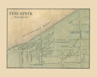 Nescopeck Village Township, Pennsylvania 1864 Old Town Map Custom Print - Luzerne Co.