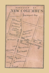 New Columbus Borough Township, Pennsylvania 1864 Old Town Map Custom Print - Luzerne Co.
