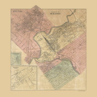 Scranton and Hyde Park Boroughs Township, Pennsylvania 1864 Old Town Map Custom Print - Luzerne Co.