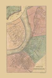 Pittston Borough Area, Pennsylvania 1864 Old Town Map Custom Print - Luzerne Co.