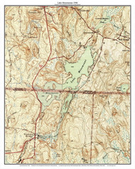 Lake Monomonac 1946 - Custom USGS Old Topo Map - Massachusetts 7x7 Custom - Lakes Not Quabbin