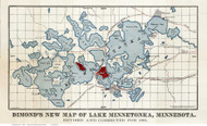 Lake Minnetonka Minnesota 1881 Dimond - Old Map Reprint