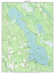 Pushaw Lake 1977 - Custom USGS Old Topo Map - Maine Small Lakes