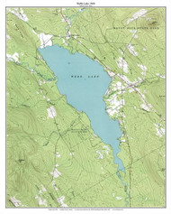 Webb Lake  1968 - Custom USGS Old Topo Map - Maine Small Lakes