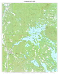 Squam Lake Area 1987 - Custom USGS Old Topo Map - New Hampshire