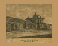 Herdic Residence, Pennsylvania 1861 Old Town Map Custom Print - Lycoming Co.