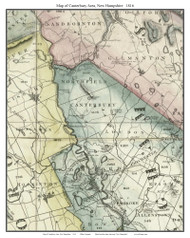 Canterbury Area New Hampshire 1816 - Old Map Custom Print - Carrigain
