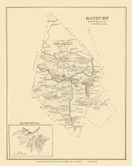 Danbury Town Custom, New Hampshire 1892 Old Town Map Reprint - Hurd State Atlas Merrimack