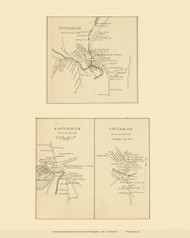Sutton Villages Custom, New Hampshire 1892 Old Town Map Reprint - Hurd State Atlas Merrimack