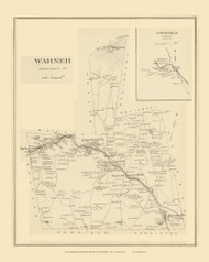 Warner Town Custom, New Hampshire 1892 Old Town Map Reprint - Hurd State Atlas Merrimack