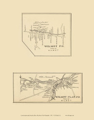 Wilmot Villages, New Hampshire 1892 Old Town Map Reprint - Hurd State Atlas Merrimack