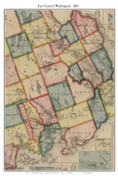 East Central Washington County, Maine 1861 Old Town Map Custom Print - Washington Co.