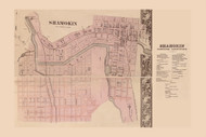 Shamokin Village, Coal Township, Pennsylvania 1858 Old Town Map Custom Print - Northumberland Co.
