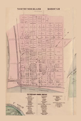 Northumberland Borough, Pennsylvania 1858 Old Town Map Custom Print - Northumberland Co.