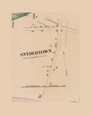 Snydertown Village, Shamokin Township, Pennsylvania 1858 Old Town Map Custom Print - Northumberland Co.