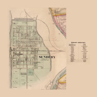 Sunbury Village, Upper Augusta Township, Pennsylvania 1858 Old Town Map Custom Print - Northumberland Co.