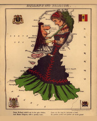 Holland & Belgium - Geographical Fun Atlas of Europe 1868 - Old Map Reprint