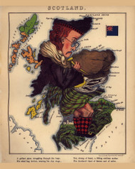 Scotland - Geographical Fun Atlas of Europe 1868 - Old Map Reprint