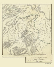 Battlefields of Manassas - Prince William County, Virginia 1901 Old Town Map Custom Print - Prince William Co.