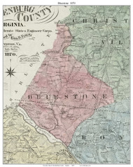 Bluestone - Mecklenburg County, Virginia 1870 Old Town Map Custom Print - Mecklenburg Co.