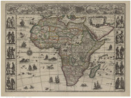 ca 1630 Map of Africa by Blaeuw