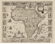 ca 1630 Map of Africa by Hondius