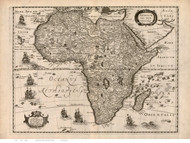 ca 1640 Map of Africa by Hondius