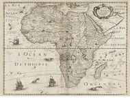 1646 Map of Africa by Bertius