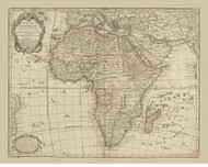 1781 Map of Africa by De'Lisle 1