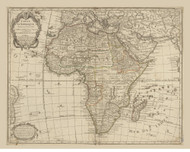 1781 Map of Africa by De'Lisle 2