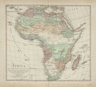 1794 Map of Africa by Schneider