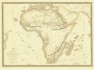 1820 Map of Africa by Brue