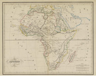 1839 Map of Africa by Brue