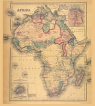 1876 Map of Africa by Gray