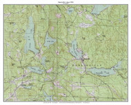 Harrisville Lakes - Silver Lake, Harrisville Pond, Chesham Pond, Skatutakee Lake 1984 - Custom USGS Old Topo Map - New Hampshire - South West