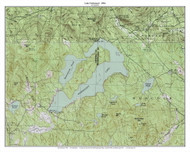 Lake Nubanusit 1984 - Custom USGS Old Topo Map - New Hampshire - South West