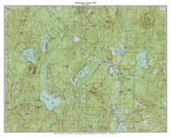 Washington Ponds - Island Pond, Millen Pond, Ashuelot Pond 1984 - Custom USGS Old Topo Map - New Hampshire - South West