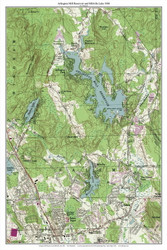 Arlington Mill Reservoir and Millville Lake 1968 - Custom USGS Old Topo Map - New Hampshire - South East
