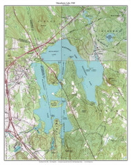 Massabesic Lake 1968 - Custom USGS Old Topo Map - New Hampshire - South East