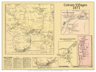 Colrain Villages Custom, Massachusetts 1871 Old Town Map Reprint - Franklin Co.