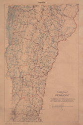 Vermont 1912 - Road Map - Old State Map Reprint