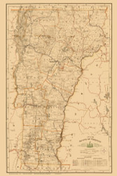 Vermont 1916 - PSC - Old State Map Reprint