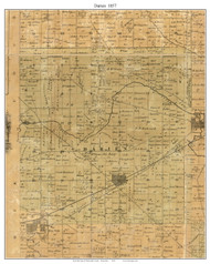 Darien, Wisconsin 1857 Old Town Map Custom Print - Walworth Co.