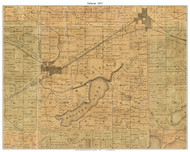 Delavan, Wisconsin 1857 Old Town Map Custom Print - Walworth Co.