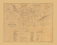 Delavan Village, Wisconsin 1857 Old Town Map Custom Print - Walworth Co.