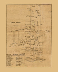 East Troy Village, Wisconsin 1857 Old Town Map Custom Print - Walworth Co.