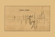 Honey Creek Village, Wisconsin 1857 Old Town Map Custom Print - Walworth Co.