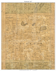 Richmond, Wisconsin 1857 Old Town Map Custom Print - Walworth Co.
