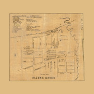 Allens Grove, Sharon, Wisconsin 1857 Old Town Map Custom Print - Walworth Co.